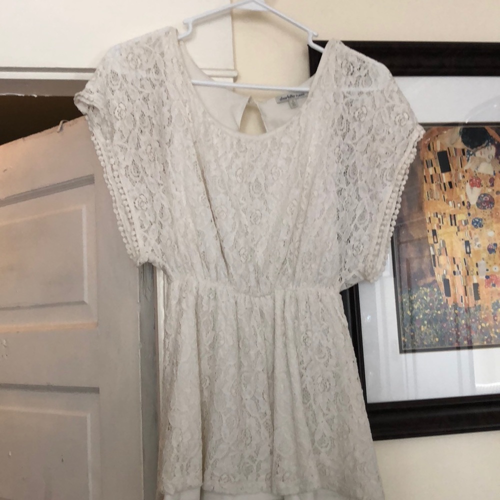 White laced romper